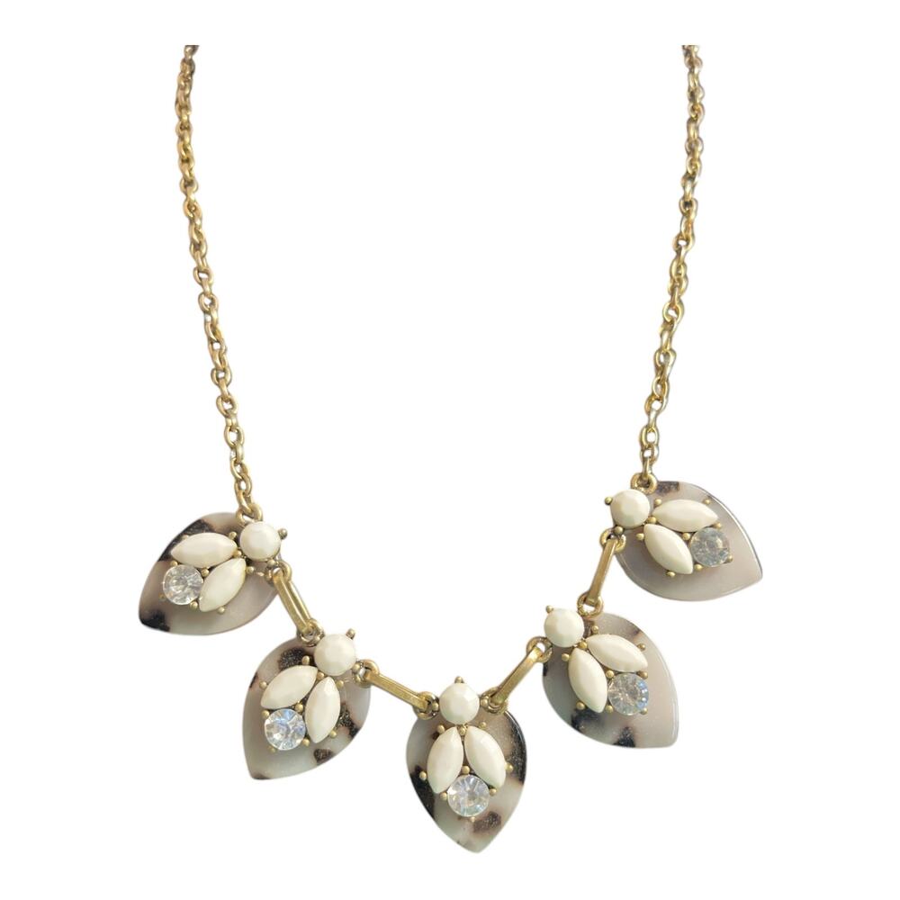 Vintage Resin Rhinestone Goldtone Necklace